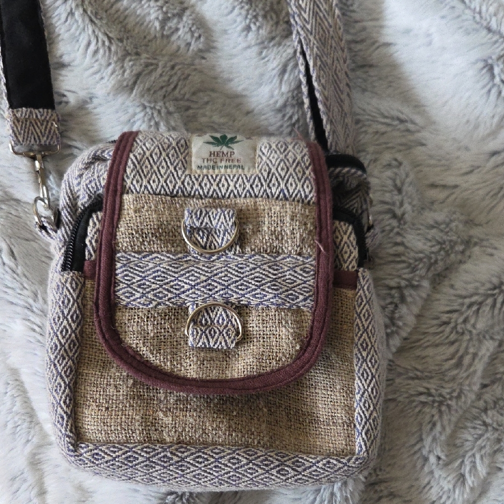 Natural and Brown Crossbody Bag